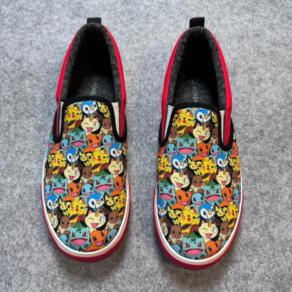 Ground Up Pokemon Slip On Shoes Youth Size 6 Pikachu Canvas Multicolor
